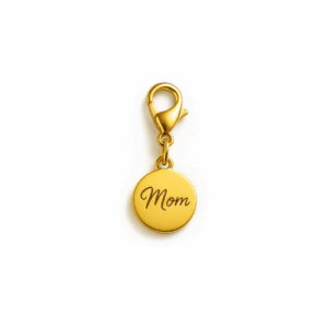 Pendentif repère tété "Mom" doré